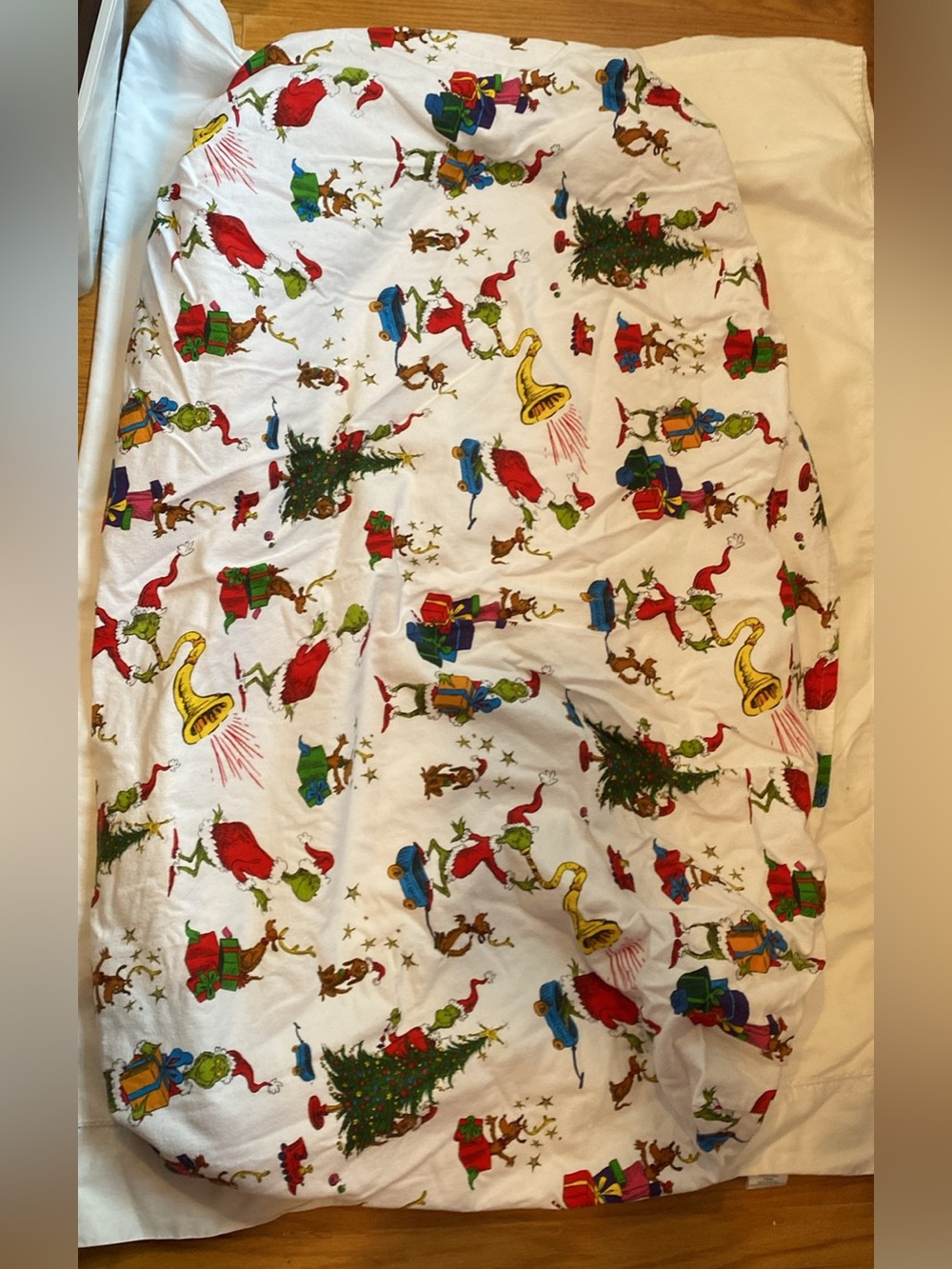 Holiday Grinch Kids Pajama Set - White with Red, Green & Yellow Print
